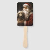 Afghanischer Hund mit Weihnachtsmann Weihnachten Fächer (Vorderseite)