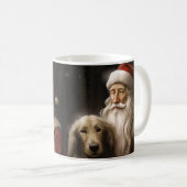 Afghanischer Hund mit Weihnachtsmann Weihnachten Kaffeetasse (VorderseiteRechts)