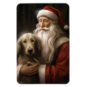 Afghanischer Hund mit Weihnachtsmann Weihnachten Magnet (Vertikal)