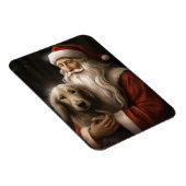 Afghanischer Hund mit Weihnachtsmann Weihnachten Magnet (Rechte Seite)