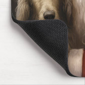 Afghanischer Hund mit Weihnachtsmann Weihnachten Mousepad (Ecke)
