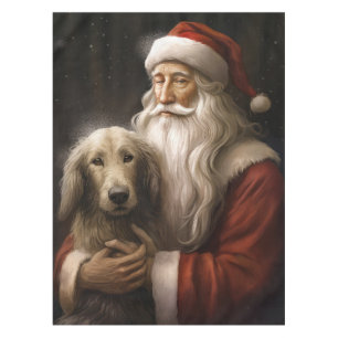 Afghanischer Hund mit Weihnachtsmann Weihnachten Tischdecke
