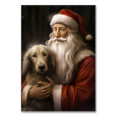 Afghanischer Hund mit Weihnachtsmann Weihnachten Tischnummer (Rückseite)