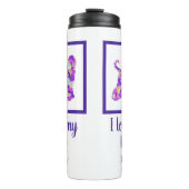 Afghanischer Hund Silhouette Lila Rosa Y&B Thermosbecher (Vorderseite)