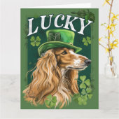 Afghanischer Hund St. Patrick's Day Karte (Gelbe Blume)