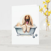 Afghanischer Hundshund geklappte Begrüßung Karte (Gelbe Blume)