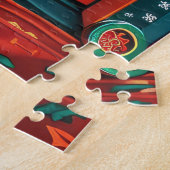 Afghanischer Hundshund mit Weihnachtsgeschenken Fe Puzzle (Seite)