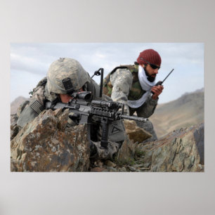Afghanischer Militärsoldat-coole Krieger Poster