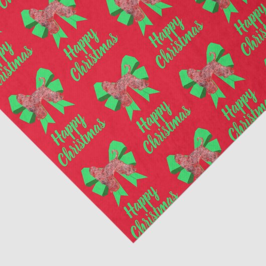 Afghanischer Weihnachtshund & Grüner Bow Seidenpapier (Ausschnitt)