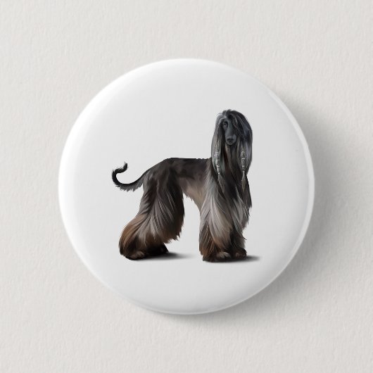 Afghanischer Windhund Button (Vorderseite)