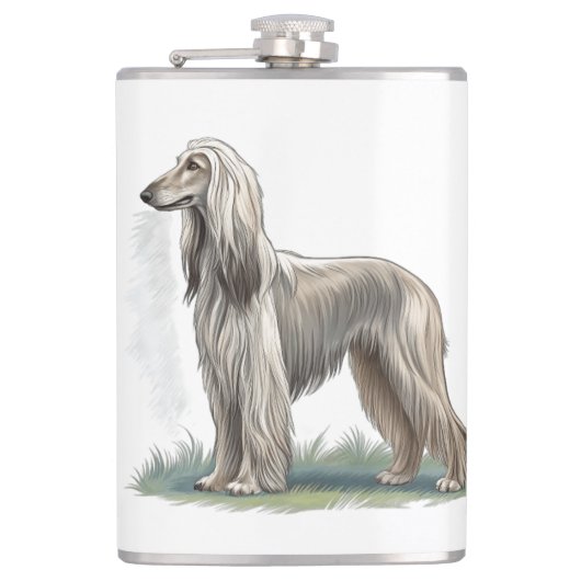 Afghanischer Windhund Flachmann (Vorderseite)