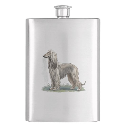 Afghanischer Windhund Flachmann (Vorderseite)