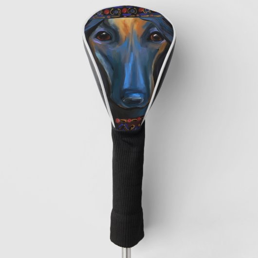 Afghanischer Windhund Golf Headcover (Vorderseite)