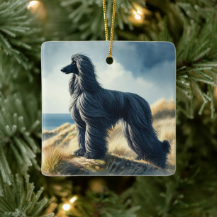 Afghanischer Windhund Keramikornament