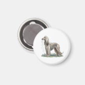 Afghanischer Windhund Magnet (Vorderseite/Rückseite)