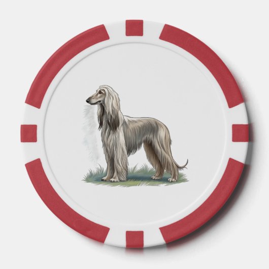Afghanischer Windhund Pokerchips (Vorderseite)