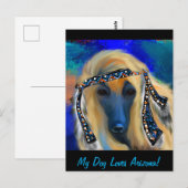 Afghanischer Windhund Postkarte (Vorne/Hinten)