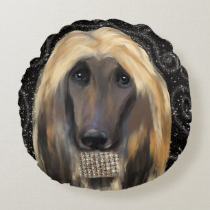 AFGHANISCHER WINDHUND RUNDES KISSEN