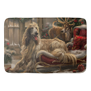Afghanischer Windhund Weihnachten Festlich Badematte