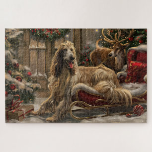 Afghanischer Windhund Weihnachten Festlich Puzzle