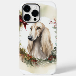 Afghanischer Windhund Weihnachts Kranz Festlicher Case-Mate iPhone 14 Pro Max Hülle