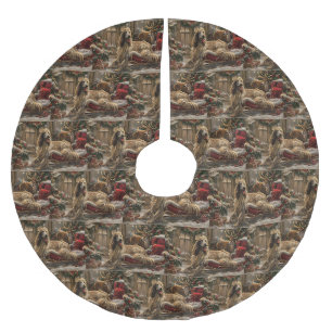 Afghanischer Windhund Weihnachtsfestlich Polyester Weihnachtsbaumdecke