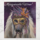 Afghanischer Windhund Weinetikett (Einzelnes Label)