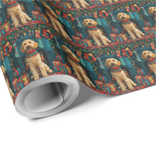 Afghanischer Windhundhund mit Weihnachtsgeschenken Geschenkpapier