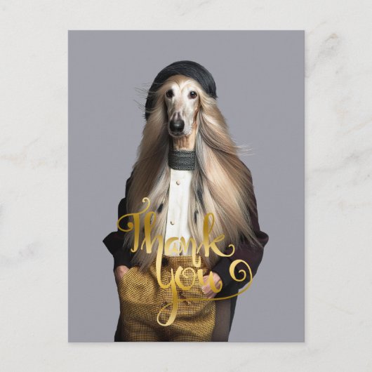 Afghanisches blondes Haar in der Hose Danke Postkarte (Vorderseite)