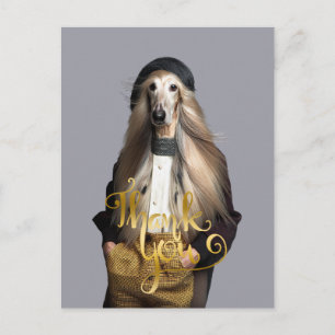 Afghanisches blondes Haar in der Hose Danke Postkarte