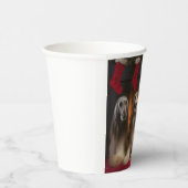 Afghanisches Hound am Feuerplatz Weihnachten Pappbecher (Rechts)