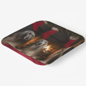 Afghanisches Hound am Feuerplatz Weihnachten Pappteller (Gewinkelt)