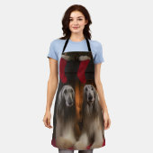 Afghanisches Hound am Feuerplatz Weihnachten Schürze (Getragen)