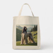 Afghanisches Hound Elegantes Lebensmittelgeschäft Tragetasche (Rückseite)
