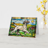 afghanisches Hound gesteinigtes Glas Karte (Gelbe Blume)