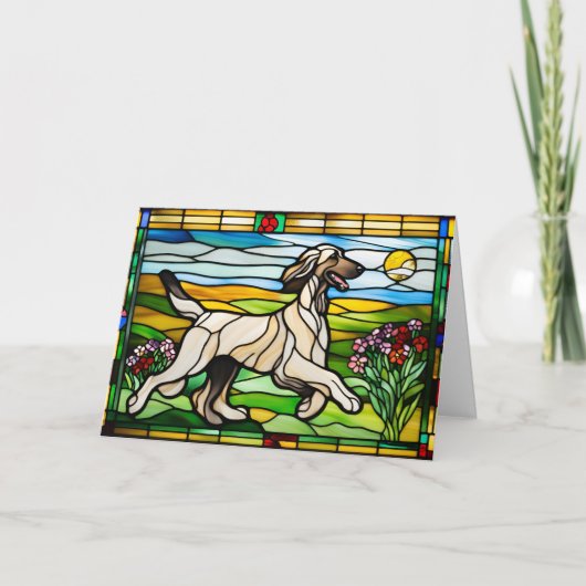 afghanisches Hound gesteinigtes Glas Karte (Vorderseite)