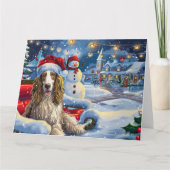 Afghanisches Hound in Sleigh Snow Weihnachten Karte (Vorderseite)
