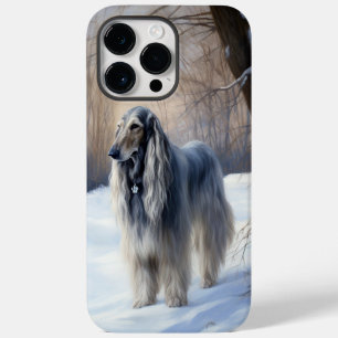 Afghanisches Hound lassen es Weihnachten schnee Case-Mate iPhone 14 Pro Max Hülle