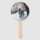 Afghanisches Hound lassen es Weihnachten schnee Fächer (Rückseite)