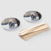 Afghanisches Hound lassen es Weihnachten schnee Fächer (Non-assembled)