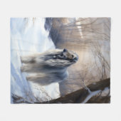 Afghanisches Hound lassen es Weihnachten schnee Fleecedecke (Vorderseite (Horizontal))