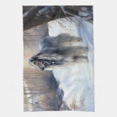 Afghanisches Hound lassen es Weihnachten schnee Geschirrtuch (Vertikal)