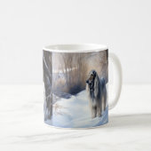 Afghanisches Hound lassen es Weihnachten schnee Kaffeetasse (VorderseiteRechts)