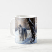 Afghanisches Hound lassen es Weihnachten schnee Kaffeetasse (Vorderseite Links)