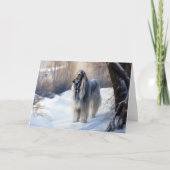 Afghanisches Hound lassen es Weihnachten schnee Karte (Vorderseite)
