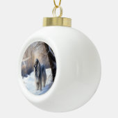 Afghanisches Hound lassen es Weihnachten schnee Keramik Kugel-Ornament (Rechts)