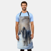 Afghanisches Hound lassen es Weihnachten schnee Schürze (Getragen)