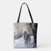 Afghanisches Hound lassen es Weihnachten schnee Tasche (Rückseite)