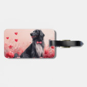 Afghanisches Hund mit Rose - Valentinstag Gepäckanhänger (Rückseite horizontal)