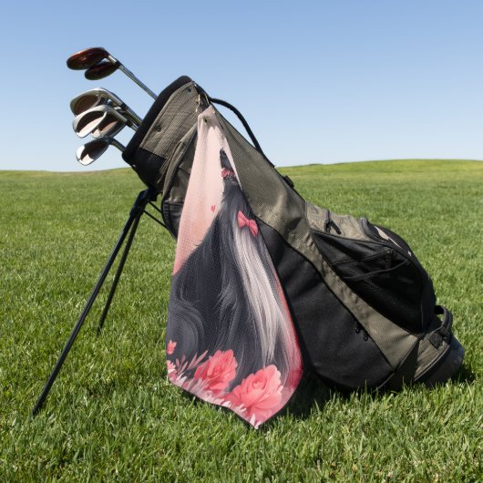 Afghanisches Hund mit Rose - Valentinstag Golfhandtuch (Gras)